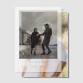 我々はミニマルモダンリストタイポグラフィ写真を駆け落ち ベラム紙招待状 (オフセット (カップル))