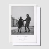 我々はミニマルモダンリストタイポグラフィ写真を駆け落ち ベラム紙招待状 (オフセット)