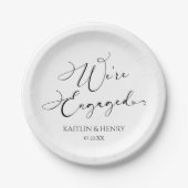 我々はミニマル婚約したスエレガント婚約パーティ ペーパープレート (正面)