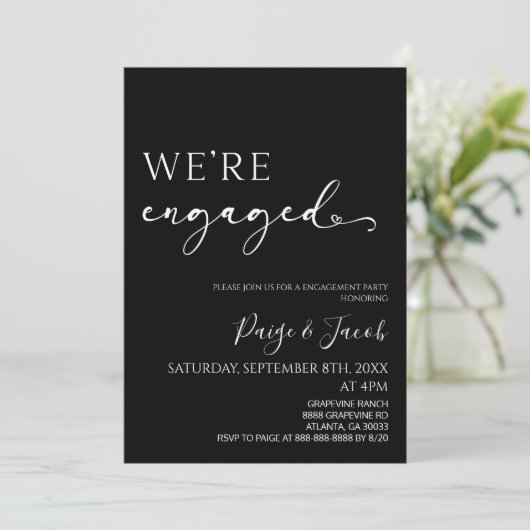 我々はミニマル婚約したスエレガント婚約パーティ 招待状 (スタンド正面)