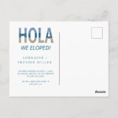 我々はメキシコでのビーチ結婚式発表で駆け落ち ポストカード (裏面)