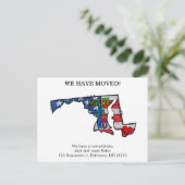 我々はメリーランド州の州を動かす発表 ポストカード (スタンド正面)