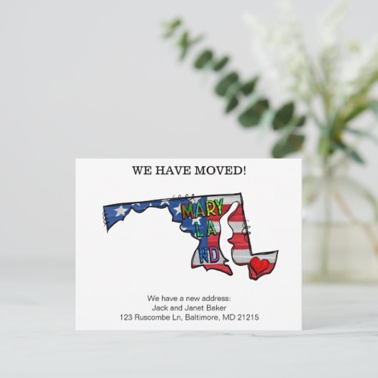 我々はメリーランド州の州を動かす発表 ポストカード (スタンド正面)