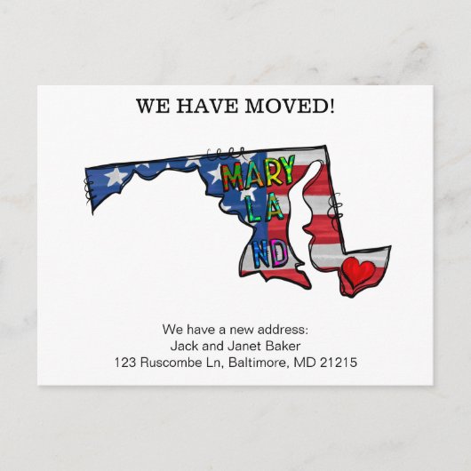 我々はメリーランド州の州を動かす発表 ポストカード (正面)