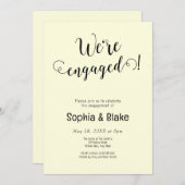 我々はモダンライトエ婚約したロー婚約パーティ 招待状 (正面/裏面)