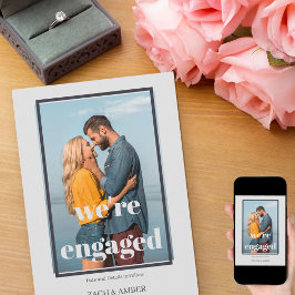 我々はモダン写真婚約した婚約 案内状