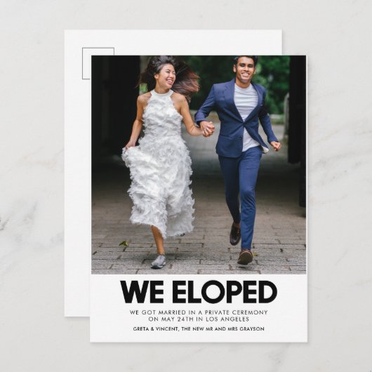 我々はモダン写真結婚発表を逃れた ポストカード (正面/裏面)