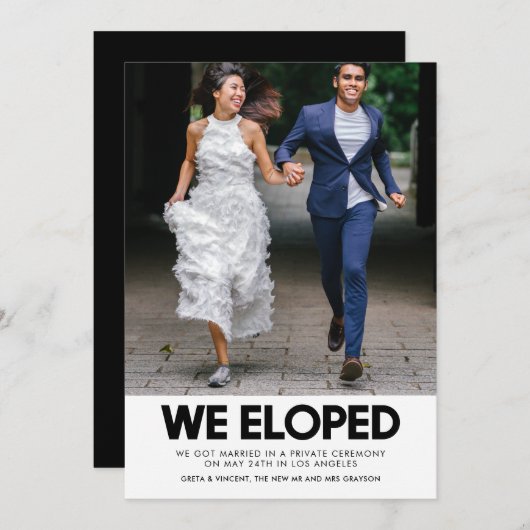 我々はモダン写真結婚発表を逃れた 招待状 (正面/裏面)