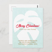 我々はモンステラ熱帯リーフクリスマスポストカを移動 ポストカード (正面/裏面)