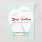 我々はモンステラ熱帯リーフクリスマスポストカを移動 ポストカード (正面)