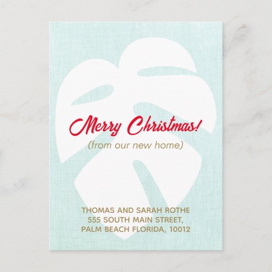 我々はモンステラ熱帯リーフクリスマスポストカを移動 ポストカード (正面)