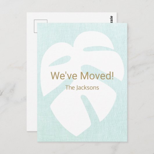 我々はモンステラ熱帯葉を移動した ポストカード (正面/裏面)