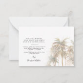 我々はヤシの木のアドレス変更を移動している ノートカード (裏面)