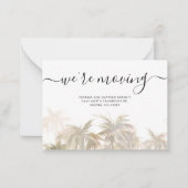 我々はヤシの木のアドレス変更を移動している ノートカード (正面)