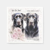 我々はラブラドールリトリエバーフローラ犬結婚の スタンダードカクテルナプキン (正面)
