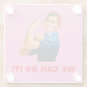 我々はリベッターの女性の力をロージーできる ガラスコースター (裏面)