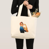 我々はリベッターの女性の力をロージーできる ラージトートバッグ (正面(商品))