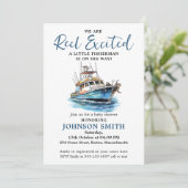 我々はリール興奮した水の色の魚釣り赤ちゃんシャワー 招待状 (スタンド正面)