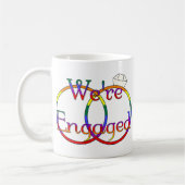 我々はレインボー婚約したの結婚リングや輪 コーヒーマグカップ (左)