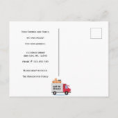 我々はレッドトラックモダンシンプルのパーソナライズされた 案内ポストカード (裏面)