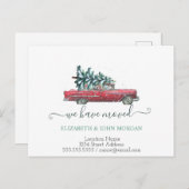 我々はレトロ車の松の木のクリスマスを移動した 案内ポストカード (正面/裏面)