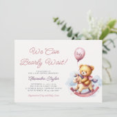 我々はロッキングホース赤ちゃん女の子シャワーを待つことができる 招待状 (スタンド正面)