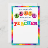 我々はロトを勝ち取った私たちの先生ギフトとして 招待状 (正面)