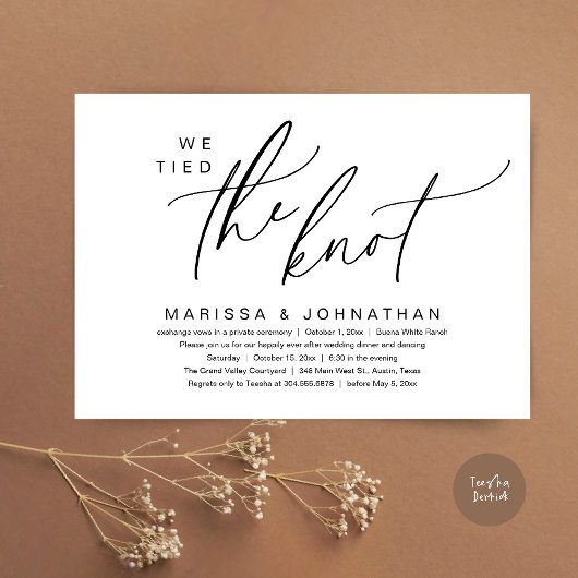 我々はロマンチックな駆け引き結婚のディナーを結んだ 招待状