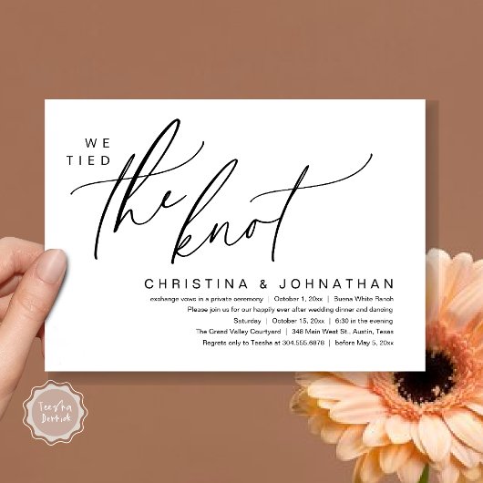 我々はロマンチックな駆け引き結婚のディナーを結んだ 招待状