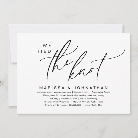 我々はロマンチックな駆け引き結婚のディナーを結んだ 招待状 (正面)