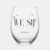 我々はワインのクラブカスタムクレストワイングラス ステムなしワイングラス (正面)