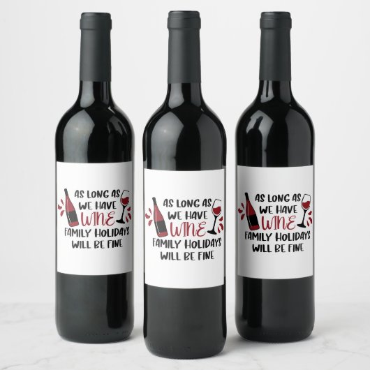 我々はワインファミリーの休日が赤くなる素晴らしだろう ワインラベル (ボトル)