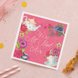 我々はワンダーランドの不機嫌アリスヴィンテージ スタンダードカクテルナプキン