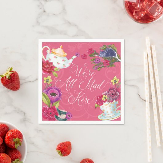 我々はワンダーランドの不機嫌アリスヴィンテージ スタンダードカクテルナプキン (インサイチュ)