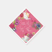 我々はワンダーランドの不機嫌アリスヴィンテージ スタンダードカクテルナプキン (角)