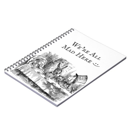 我々はワンダーランド茶の不機嫌アリスヴィンテージ ノートブック (左側)