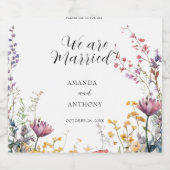 我々はワ結婚したインボトルラベルセット スパークリングワインラベル (シングルラベル)