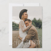 我々はヴィンテージエレガンス結婚の写真を駆け落ち 案内状 (正面)