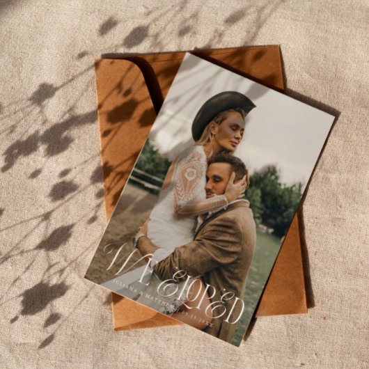 我々はヴィンテージエレガンス結婚の写真を駆け落ち 案内状