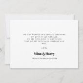 我々はヴィンテージレトロスクリプトの写真カードを駆け落とした 案内状 (裏面)