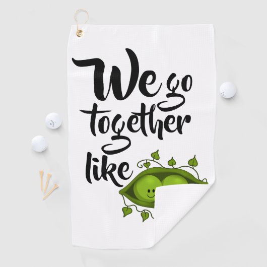 我々は一匹のエンドウ豆のように一緒に行く ゴルフタオル (インサイチュ)