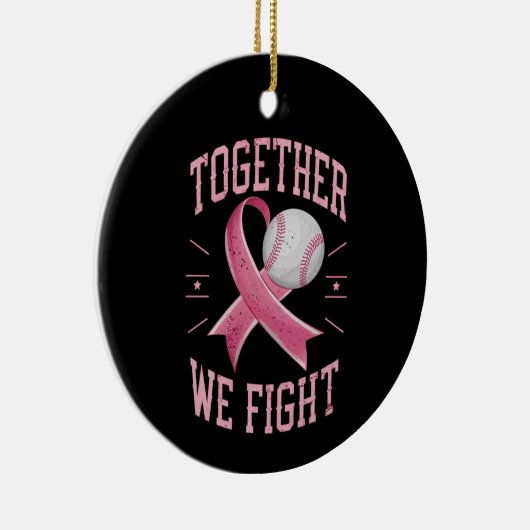 我々は一緒にソフトボール乳がん認識度 セラミックオーナメント (右)