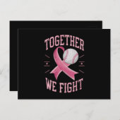 我々は一緒にソフトボール乳がん認識度 ポストカード (正面/裏面)