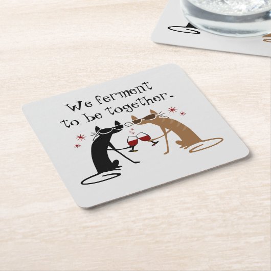我々は一緒にワインパンでいることを熱望する スクエアペーパーコースター (アングル)