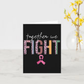 我々は一緒に乳がん認識度ピンクリブと戦う カード (黄色い花)