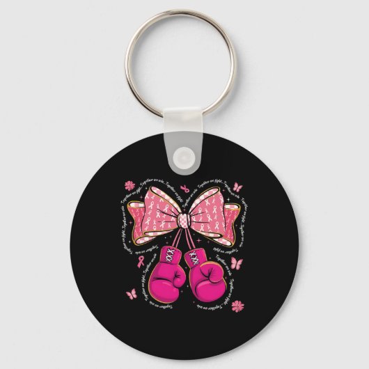 我々は一緒に戦う我々はボクシング手袋の胸を弓 キーホルダー (正面)