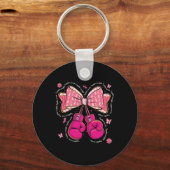 我々は一緒に戦う我々はボクシング手袋の胸を弓 キーホルダー (正面)