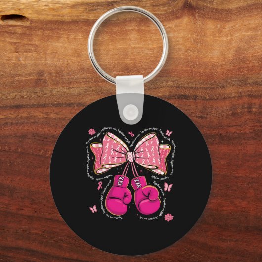 我々は一緒に戦う我々はボクシング手袋の胸を弓 キーホルダー (正面)