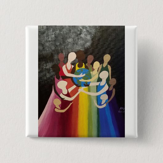 我々は世界の焼けピンを見ない 缶バッジ (正面)