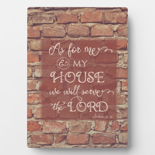 我々は主に仕える – ヨシュア24時15分 フォトプラーク (正面)